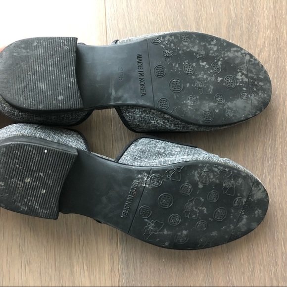 Gray slip on d'orsay flats chic korea size 5.5 elegant chic walking shoes - Picture 4 of 4